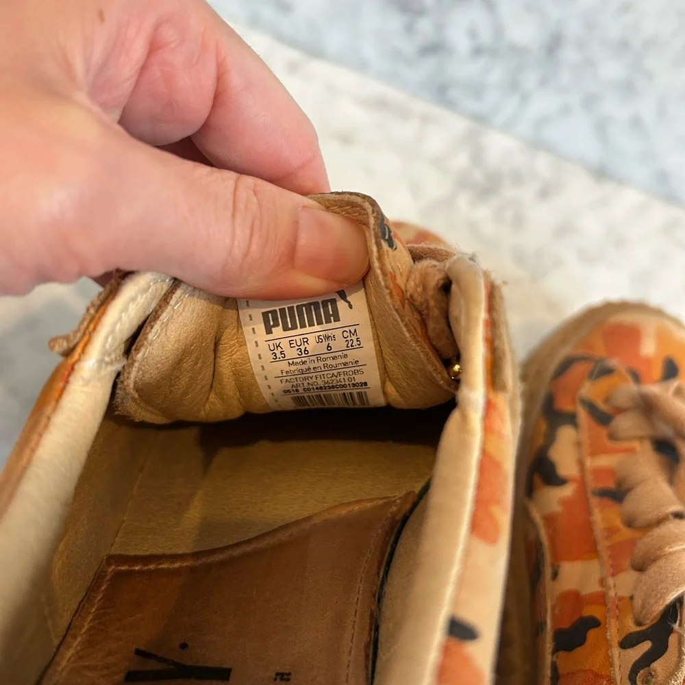 Puma FENTY by Rihanna Creeper Sneakers Orange Camo Platform | Women’s 6 - Picture 5 of 6